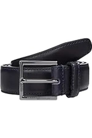 Tommy Hilfiger Cinturón Hombre Hudson Leather 3,0 cm Cinturón de piel, Azul (Space Blue), 95 cm