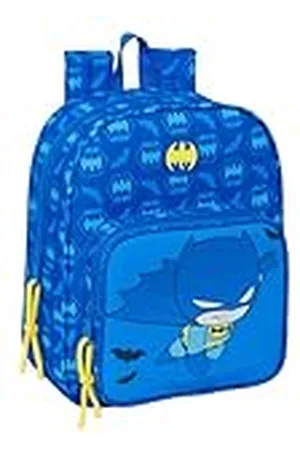 Safta BATMAN PREESCOLAR - Mochila Guardería, Adaptable a Carro, con Bolsillo, Fácil Limpieza, Ideal para Niños de Diferentes Edades, Cómoda y Versátil, Calidad y Resistencia, 22x10x27 cm