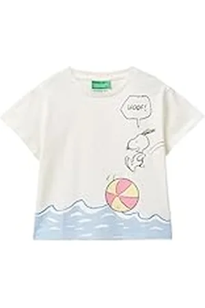 Benetton T-Shirt 3096g10ez Camiseta, Color Blanco, 2 años para Niñas