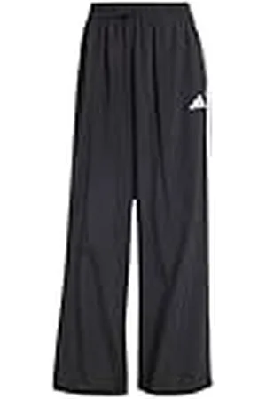 adidas Mujer Essentials 3-Stripes Lifestyle Woven Parachute Pants, Black/White, XS