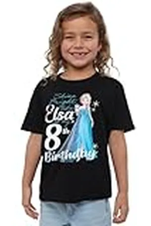 Disney Frozen Bright Like Elsa 8th Birthday Girls T Shirt Camiseta, , 9-10 Años para Niñas