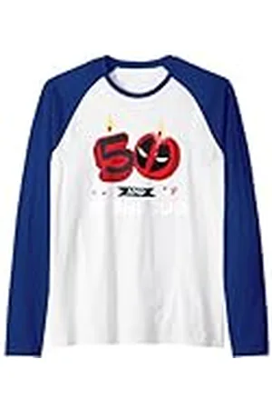 Marvel Deadpool 50th Birthday Party "50 and Fabulous" Funny Camiseta Manga Raglan