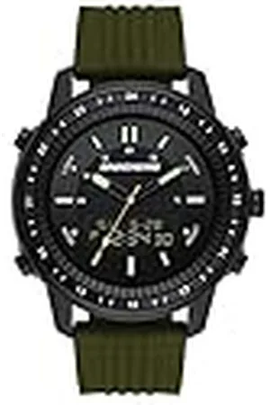 Skechers Reloj para Hombre Wilkie, movimiento Ana-Digi, caja de policarbonato negro de 50 mm con correa de silicona, SR5155