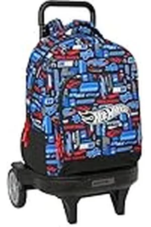 Safta HOT WHEELS - Mochila Grande con Ruedas, Compact Evolución, Extraíble, Ideal para Niños de Diferentes Edades, Cómoda y Versátil, Calidad y Resistencia, 33x22x45 cm