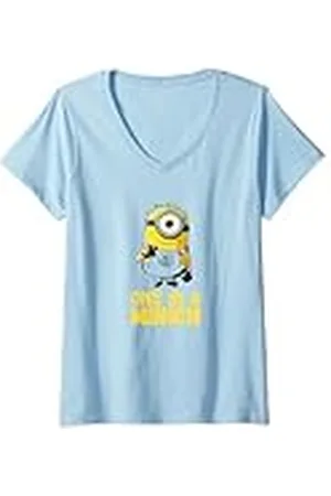 Minions Mujer Despicable Me Carl Transparent Trousers In A Minion Camiseta Cuello V