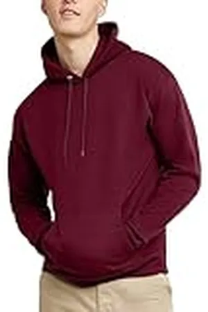 Hanes Ecosmart Hoodie, Midweight Fleece, Pullover Hooded Sweatshirt for Men Sudadera con Capucha, Rojo (Maroon), XXL para Hombre