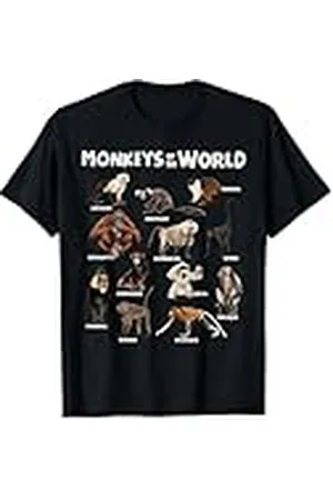 Wowsome! Monos del Mundo Diseño Realista de Especies Animales Camiseta