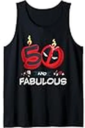 Marvel Deadpool 50th Birthday Party "50 and Fabulous" Funny Camiseta sin Mangas