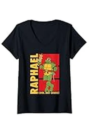 Teenage Mutant Ninja Turtles Mujer Raphael Cool Retro Cartoon Camiseta Cuello V
