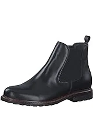 Tamaris Mujer Botines, señora Botas Chelsea,Botas,Medias Botas,botín,Bota de Deslizamiento,Plano,Black Leather,38 EU