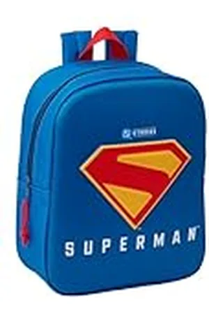 Safta SUPERMAN 3D - Mochila de Guardería 3D, Adaptable a Carro, Fácil Limpieza, Ideal para Niños de Diferentes Edades, Cómoda y Versátil, Calidad y Resistencia, 22x10x27 cm
