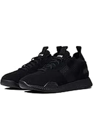 HUGO BOSS Mesh Mix Running Sneakers, Zapatillas Hombre, Negro/Azul, 47 EU
