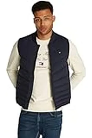Tommy Hilfiger Chaleco Hombre Mix Quilt impermeable, Azul (Desert Sky), S