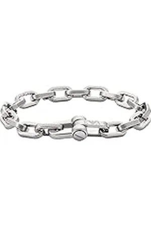 Emporio Armani Pulsera para Hombre de Moda, L: 185mm, W: 13mm Plata Pulsera de Acero Inoxidable, EGS2865040