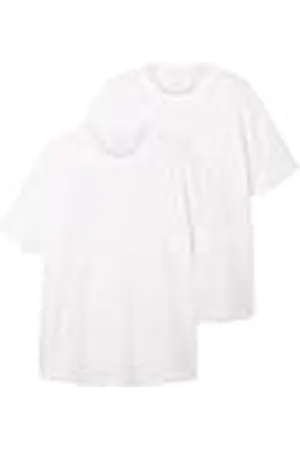 TOM TAILOR Pack doble de camiseta de hombre talla grande con cuello redondo confeccionada en algodón, , S