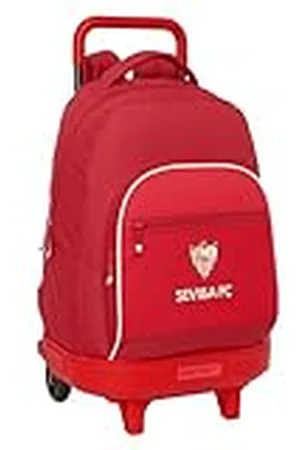 Safta SEVILLA FC - Mochila Grande con Ruedas, Compacta, Extraíble, Ideal para Niños de Diferentes Edades, Cómoda y Versátil, Calidad y Resistencia, 33x22x45 cm