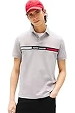 Tommy Hilfiger Polo de manga corta Hombre Chest Insert Regular Fit, Gris (Light Grey Heather), XL