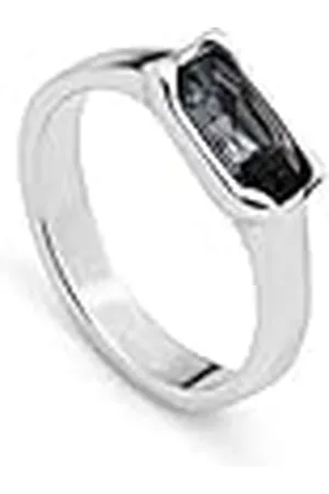 UNO de 50 UNOde50 Anillo De Aleación De Metales Bañado En Plata De Ley Con Cristal Facetado Gris.