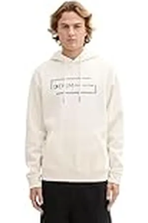 TOM TAILOR 1043298 Sudadera, 12906-Lana de Color Blanco, L para Hombre