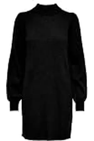 JDY Vestido de Punto Suelto de Mujer Cuello Alto Mangas voluminosas Cortas, Color: , Talla:XS