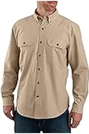 Carhartt Loose Fit Midweight Chambray Long-Sleeve Shirt, Camisa con Botones Work Utility de los Hombres,