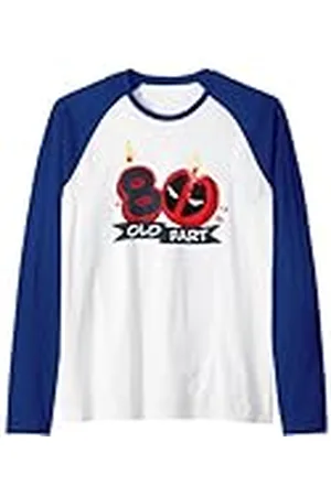 Marvel Deadpool 80th Birthday Party "80 Old Fart" Funny Camiseta Manga Raglan