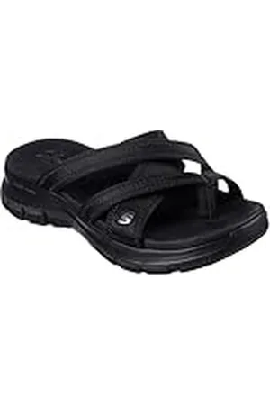 Skechers Flex Appeal 4.0-Startup 3.0, Sandalias Deportivas Mujer, Black, 38 EU