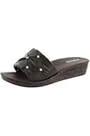 De Fonseca Pantofola Donna Aperta In Poliuretano, Ciabatta A Fascia con Brillantini, Pantuflas Mujer, , 40 EU