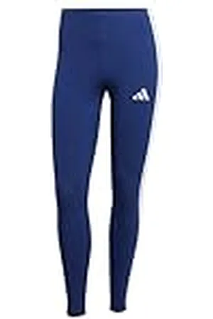 adidas Mujer Essentials 3-Stripes Cotton Leggings, Dark Blue/White, L