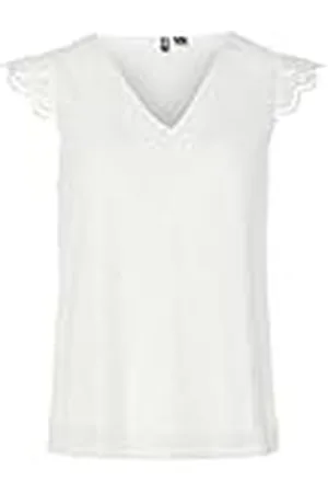 Pieces® Pcolline SL Lace V-Neck Top Noos, , S Mujeres