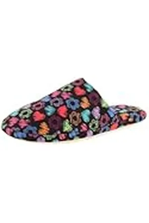 De Fonseca Pantuflas de mujer de satén multicolor con motivos florales, suela de goma TPR reforzada, , 38/39 EU