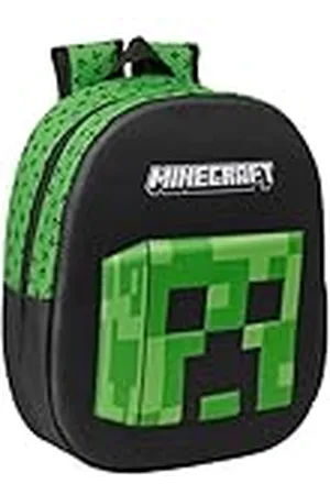Safta MINECRAFT 3D - Mochila Escolar, con Diseño 3D, Adaptable a Carro, Ideal para Niños de Diferentes Edades, Cómoda y Versátil, Calidad y Resistencia, 27x10x33 cm