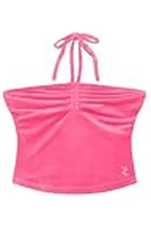 Juicy Couture Neck Holder Figubetontes T Shirt Top Oberteil mit Applikationen Versch. Farben Camisa Cami, Rosa Intenso, L Mujeres