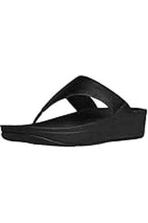 FitFlop Lulu Toe Post-Leather, Sandalias con Plataforma Mujer, (Black), 41 EU