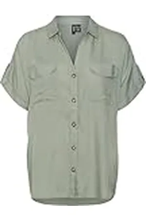 VERO MODA Vmcbumpy S/S Camiseta Wvn Ga Cur Noos Blusa de Manga Corta, , 52 para Mujer