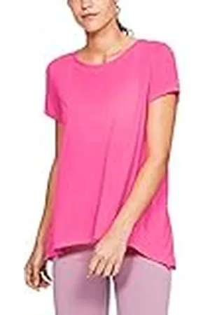 Under Armour UA Whisperlight SS Foldover Camisa Manga Corta, Mujer, Rosa, LG