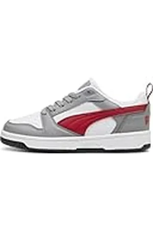 PUMA Rebound V6 Lo Jr, Sneaker, Stormy Slate Club Red Black, 38.5 EU