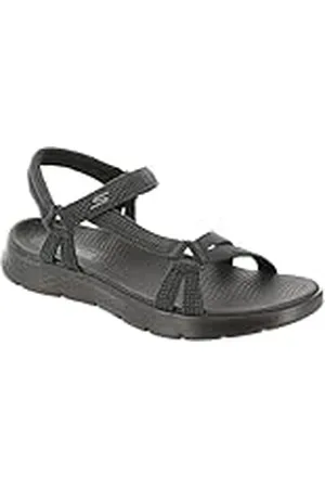 Skechers Sandal, Sandalia GO Walk Flex Sublime Mujer, Black Textile, 38 EU