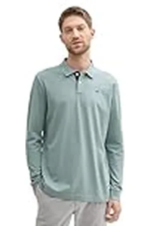 TOM TAILOR 1043278 Polo de Manga Larga Basic Piqué, 27475-Gris Menta, 3XL Hombres