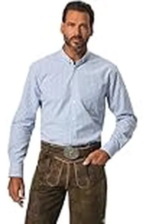 JP 1880 Camisa de Cuadros, Uniforme, Manga Larga, minicuello Abotonado, Modern Fit, hasta la Talla 8 XL 4XL 826587720-4XL