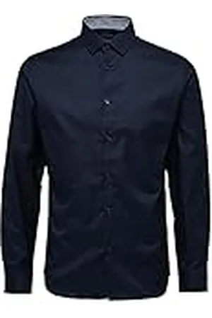 SELECTED Shdonenew-Mark Shirt LS Noos Camisa, , Medium para Hombre