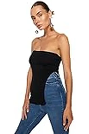 Trendyol Mujeres Recta de Manga Cero Delgado Blusa Blouse, , M