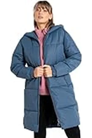 Dare 2B Indulgent Jacket Womens Long Coat Jacket tejido reciclado repelente al agua - cremallera completa con 2 bolsillos bajos con cremallera, capucha y puños elásticos