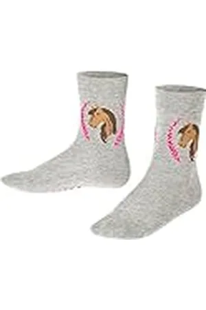 Falke Horse K SO algodón estampado 1 par, Calcetines Unisex niños, Gris (Light Grey 3400) nuevo - ecológico, 31-34