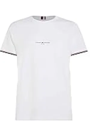 Tommy Hilfiger Hombre Camiseta manga corta Tipped Tee Cuello redondo, Blanco (White), S