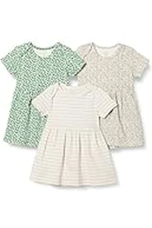Amazon Vestido con body de manga corta Bebé Niña, Pack de 3, , 18 meses