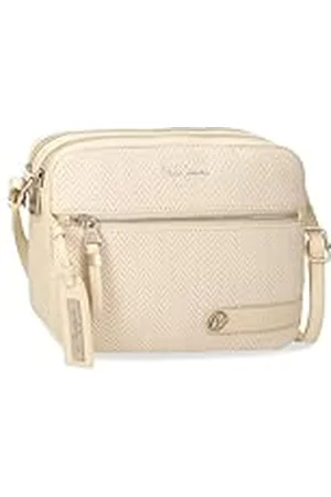 Pepe Jeans Sprig Bandolera Dos Compartimentos Beige 24x16x9 cms Piel sintética by Joumma Bags