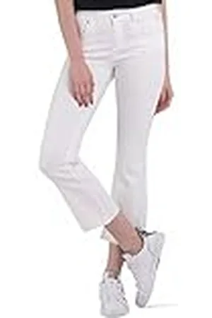 Replay WC429 Faaby Flare Crop Power Stretch Jeans, 100 Blanco Natural, 25W x 26L para Mujer