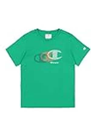 Champion Legacy Boy - Graphic Crewneck T-Shirt with Large Print, Camiseta Niños,