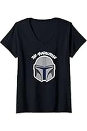 STAR WARS Mujer The Mandalorian Casco a juego Camiseta Cuello V